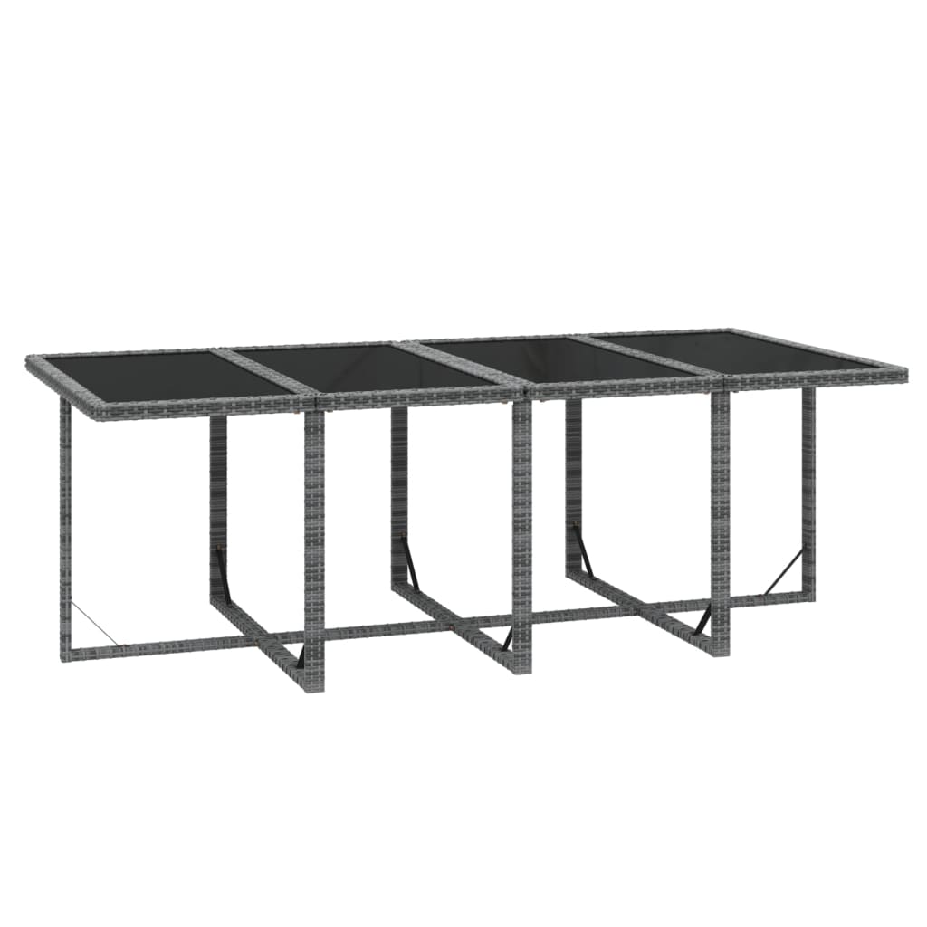 9-tlg. Garten-Essgruppe mit Kissen Poly Rattan Grau