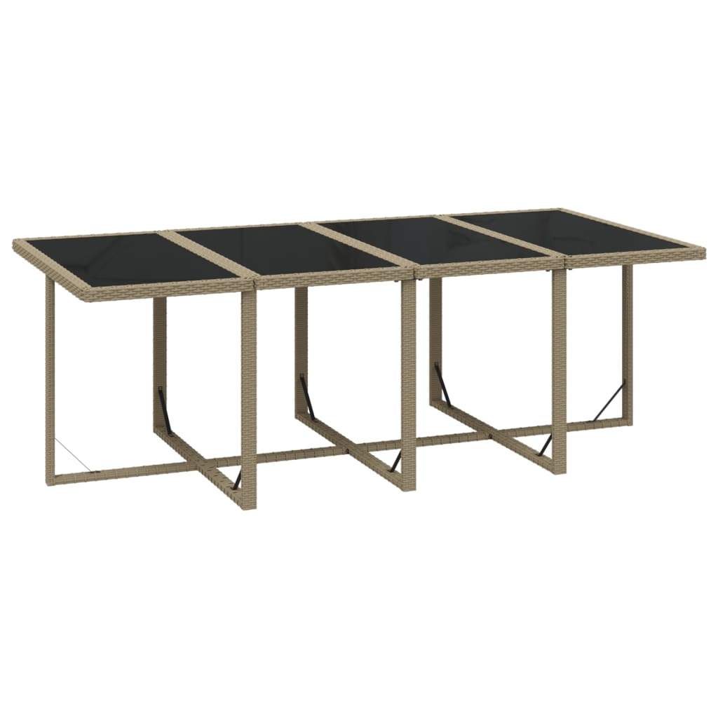 9-tlg. Garten-Essgruppe mit Kissen Poly Rattan Beige