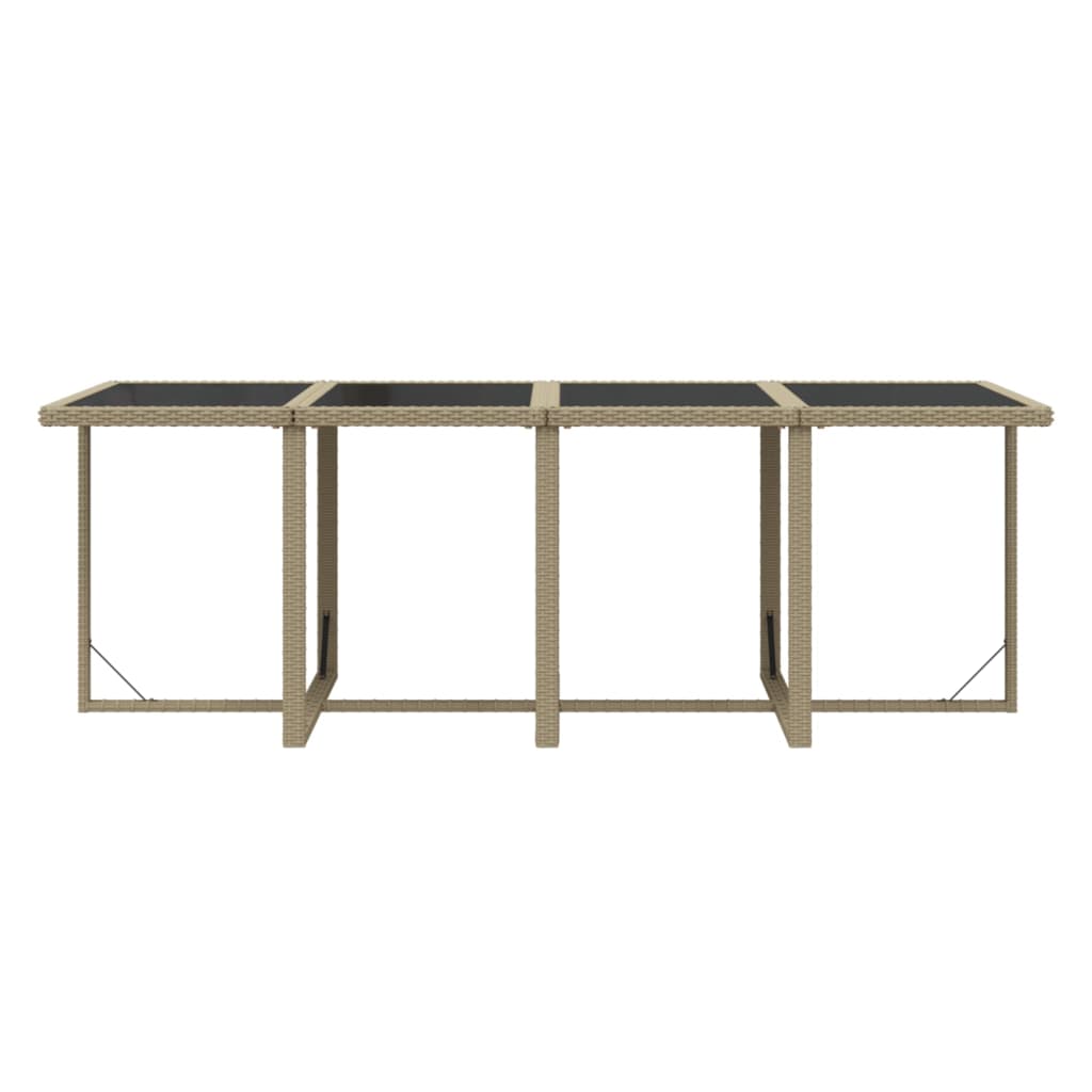 9-tlg. Garten-Essgruppe mit Kissen Poly Rattan Beige