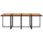 9-tlg. Garten-Essgruppe mit Kissen Poly Rattan Schwarz