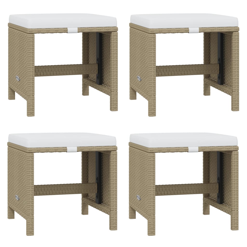 13-tlg. Garten-Essgruppe mit Kissen Poly Rattan Beige