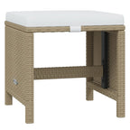 13-tlg. Garten-Essgruppe mit Kissen Poly Rattan Beige