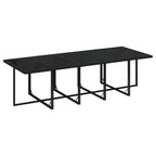 11-tlg. Garten-Essgruppe mit Kissen Poly Rattan Schwarz