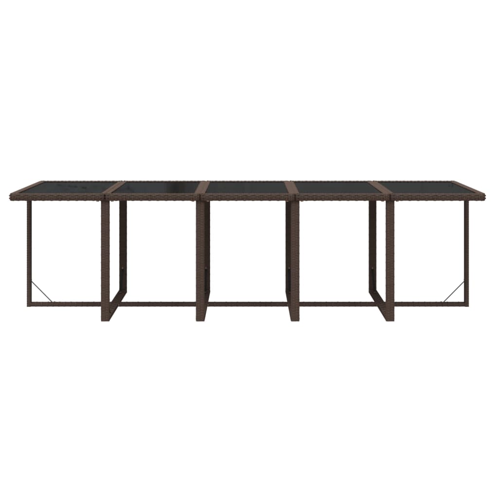 15-tlg. Garten-Essgruppe mit Kissen Poly Rattan Braun