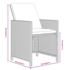 15-tlg. Garten-Essgruppe mit Kissen Poly Rattan Braun