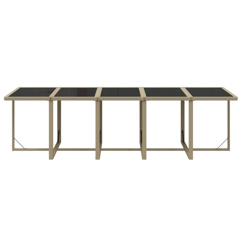 11-tlg. Garten-Essgruppe mit Kissen Poly Rattan Beige
