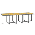 15-tlg. Garten-Essgruppe mit Auflagen Poly Rattan Grau