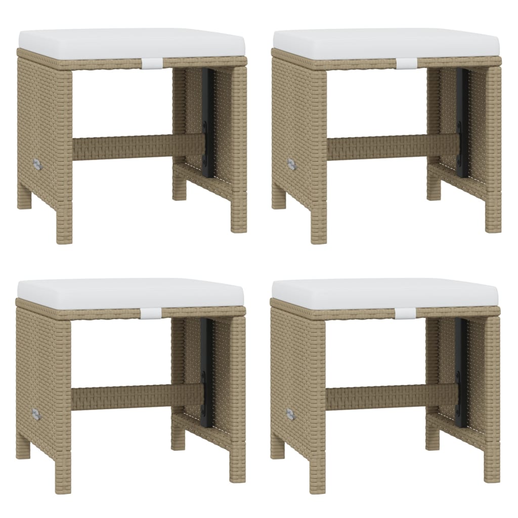 15-tlg. Garten-Essgruppe mit Kissen Poly Rattan Beige