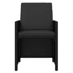 17-tlg. Garten-Essgruppe mit Kissen Poly Rattan Schwarz