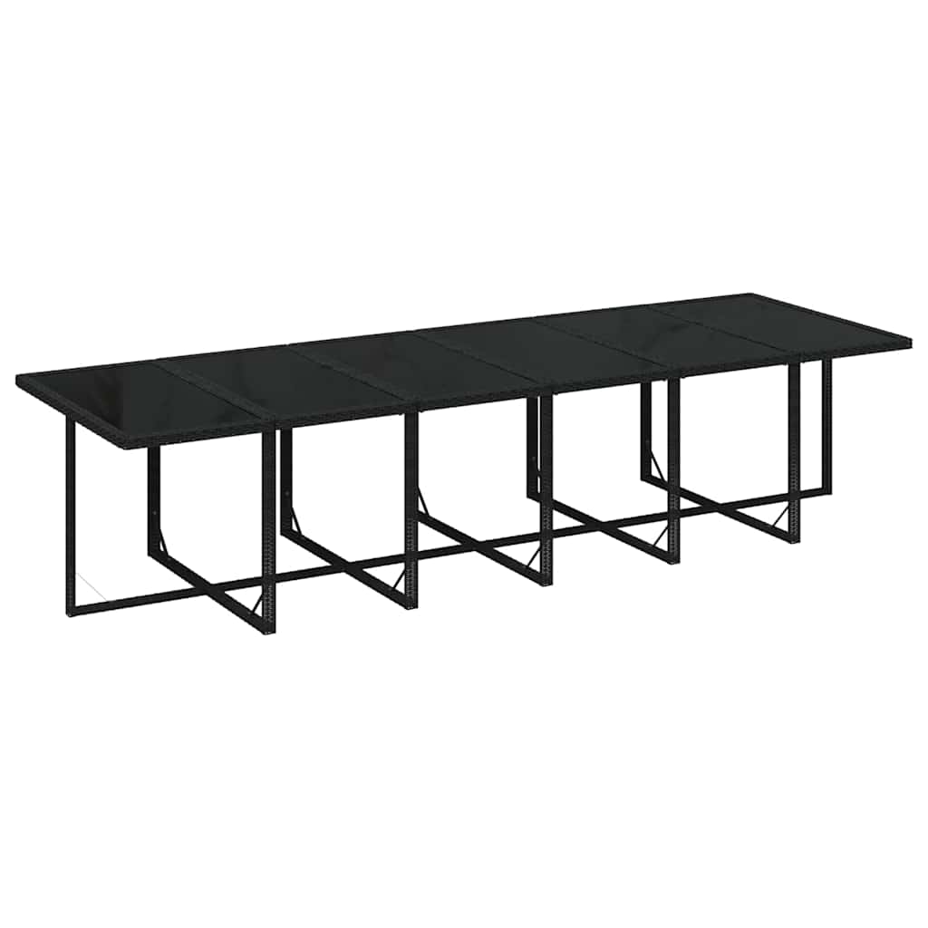 17-tlg. Garten-Essgruppe mit Kissen Poly Rattan Schwarz