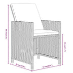 13-tlg. Garten-Essgruppe mit Kissen Poly Rattan Grau