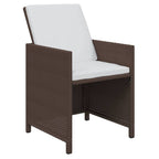 17-tlg. Garten-Essgruppe mit Kissen Poly Rattan Braun
