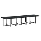 15-tlg. Garten-Essgruppe mit Kissen Poly Rattan Schwarz