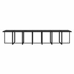 15-tlg. Garten-Essgruppe mit Kissen Poly Rattan Schwarz