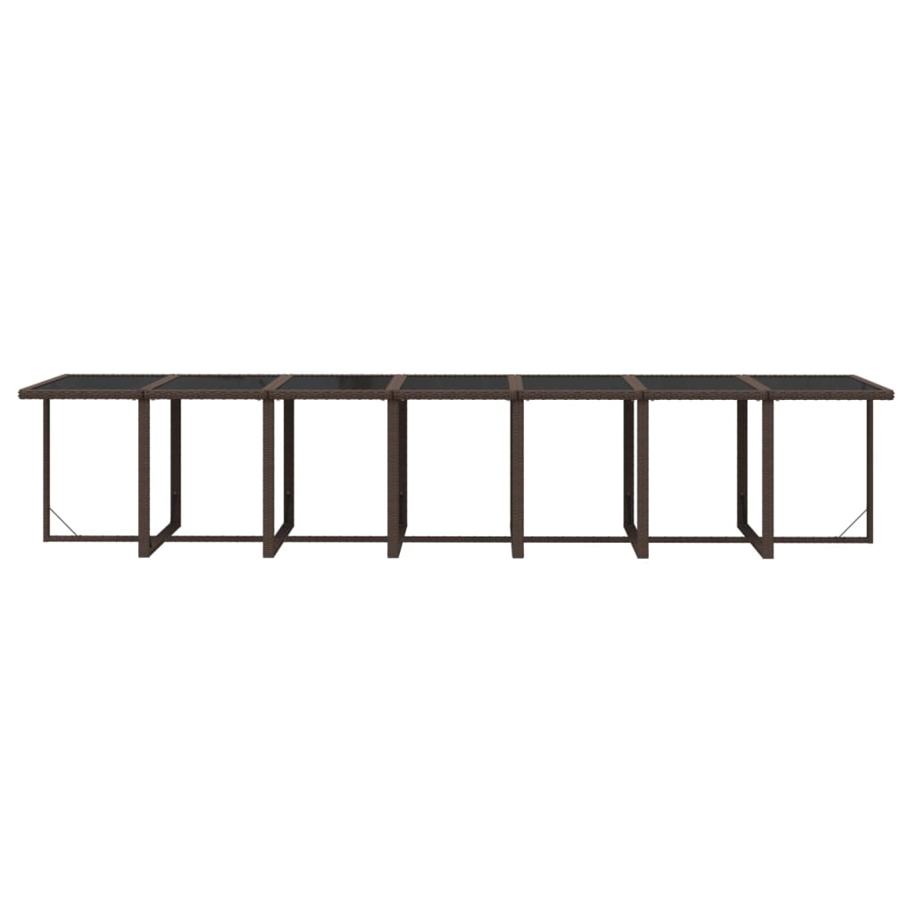 19-tlg. Garten-Essgruppe mit Kissen Poly Rattan Braun