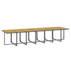 15-tlg. Garten-Essgruppe mit Kissen Grau Poly Rattan