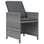19-tlg. Garten-Essgruppe mit Kissen Grau Poly Rattan