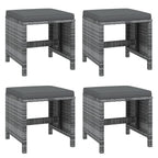 19-tlg. Garten-Essgruppe mit Kissen Grau Poly Rattan
