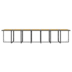 19-tlg. Garten-Essgruppe mit Kissen Grau Poly Rattan