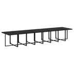 17-tlg. Garten-Essgruppe mit Kissen Schwarz Poly Rattan