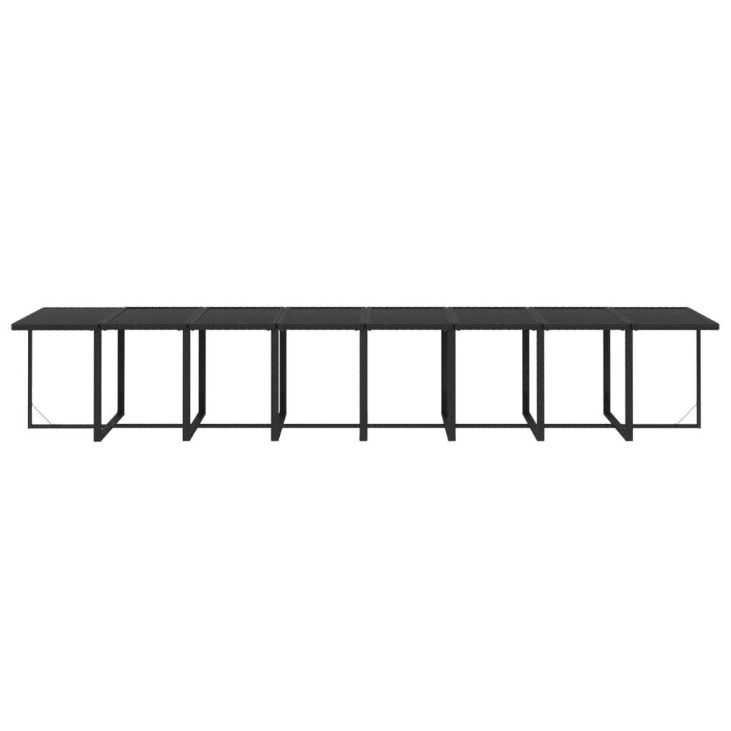 21-tlg. Garten-Essgruppe mit Kissen Schwarz Poly Rattan