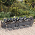 21-tlg. Garten-Essgruppe mit Kissen Poly Rattan Grau