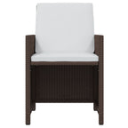 17-tlg. Garten-Essgruppe mit Kissen Braun Poly Rattan