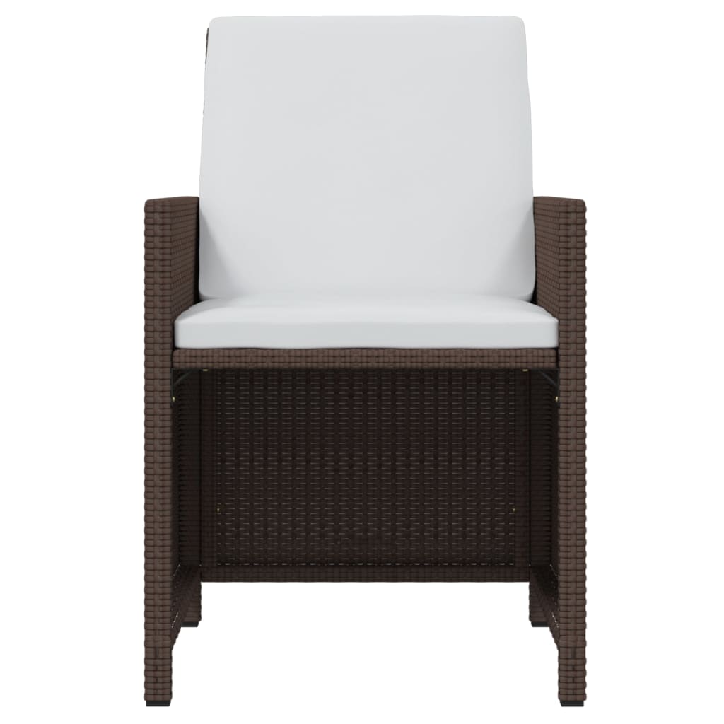 17-tlg. Garten-Essgruppe mit Kissen Braun Poly Rattan