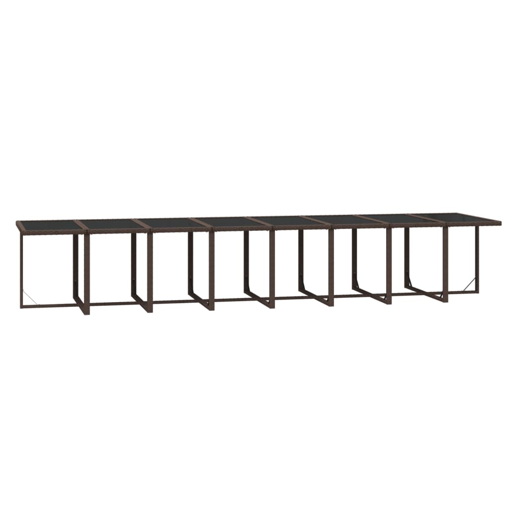17-tlg. Garten-Essgruppe mit Kissen Braun Poly Rattan