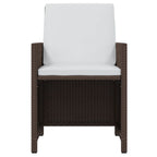 21-tlg. Garten-Essgruppe mit Kissen Poly Rattan Braun