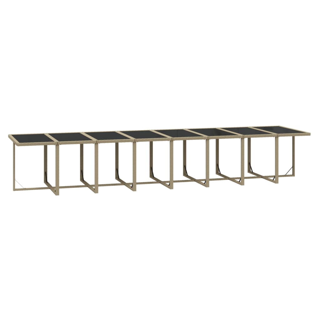 17-tlg. Garten-Essgruppe mit Kissen Beige Poly Rattan