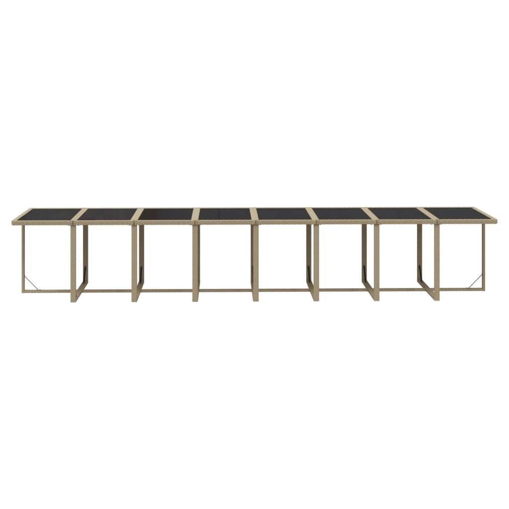 17-tlg. Garten-Essgruppe mit Kissen Beige Poly Rattan