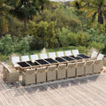 21-tlg. Garten-Essgruppe mit Kissen Poly Rattan Beige