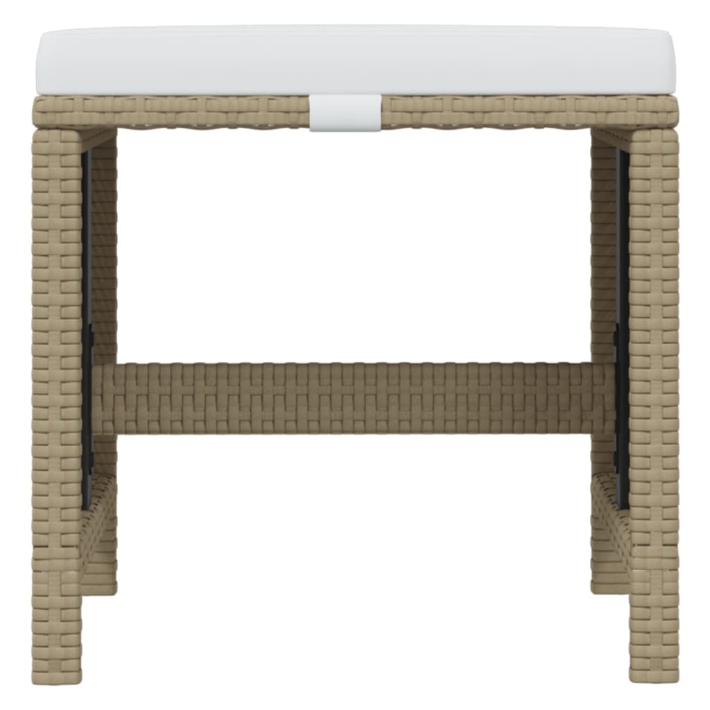 21-tlg. Garten-Essgruppe mit Kissen Poly Rattan Beige