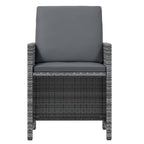 17-tlg. Garten-Essgruppe mit Kissen Grau Poly Rattan