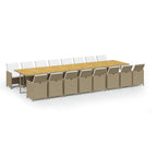 17-tlg. Garten-Essgruppe mit Kissen Beige Poly Rattan