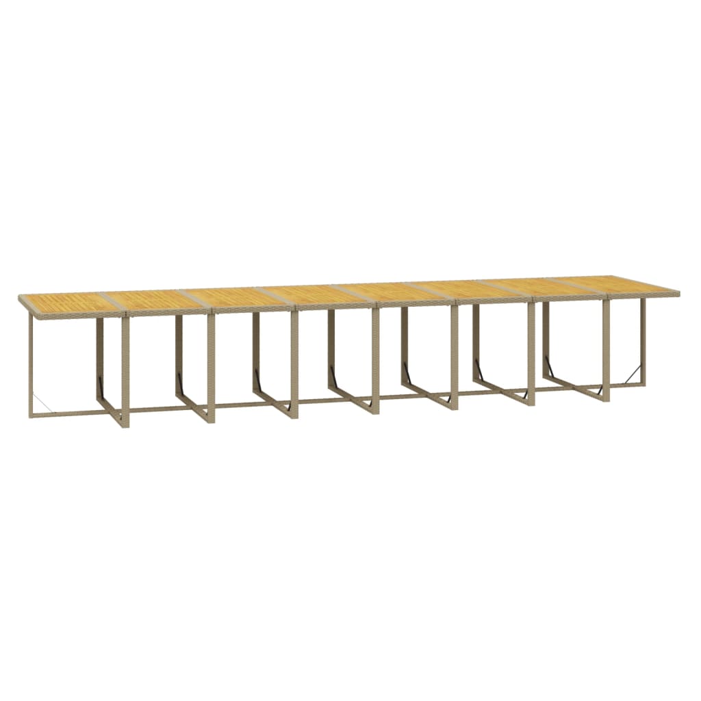 17-tlg. Garten-Essgruppe mit Kissen Beige Poly Rattan
