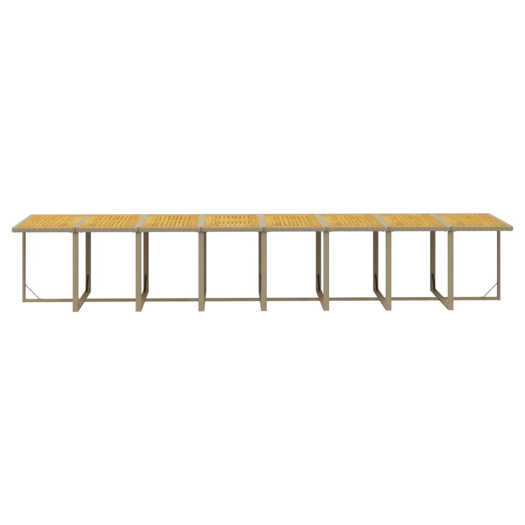 17-tlg. Garten-Essgruppe mit Kissen Beige Poly Rattan