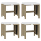21-tlg. Garten-Essgruppe mit Kissen Poly Rattan Beige