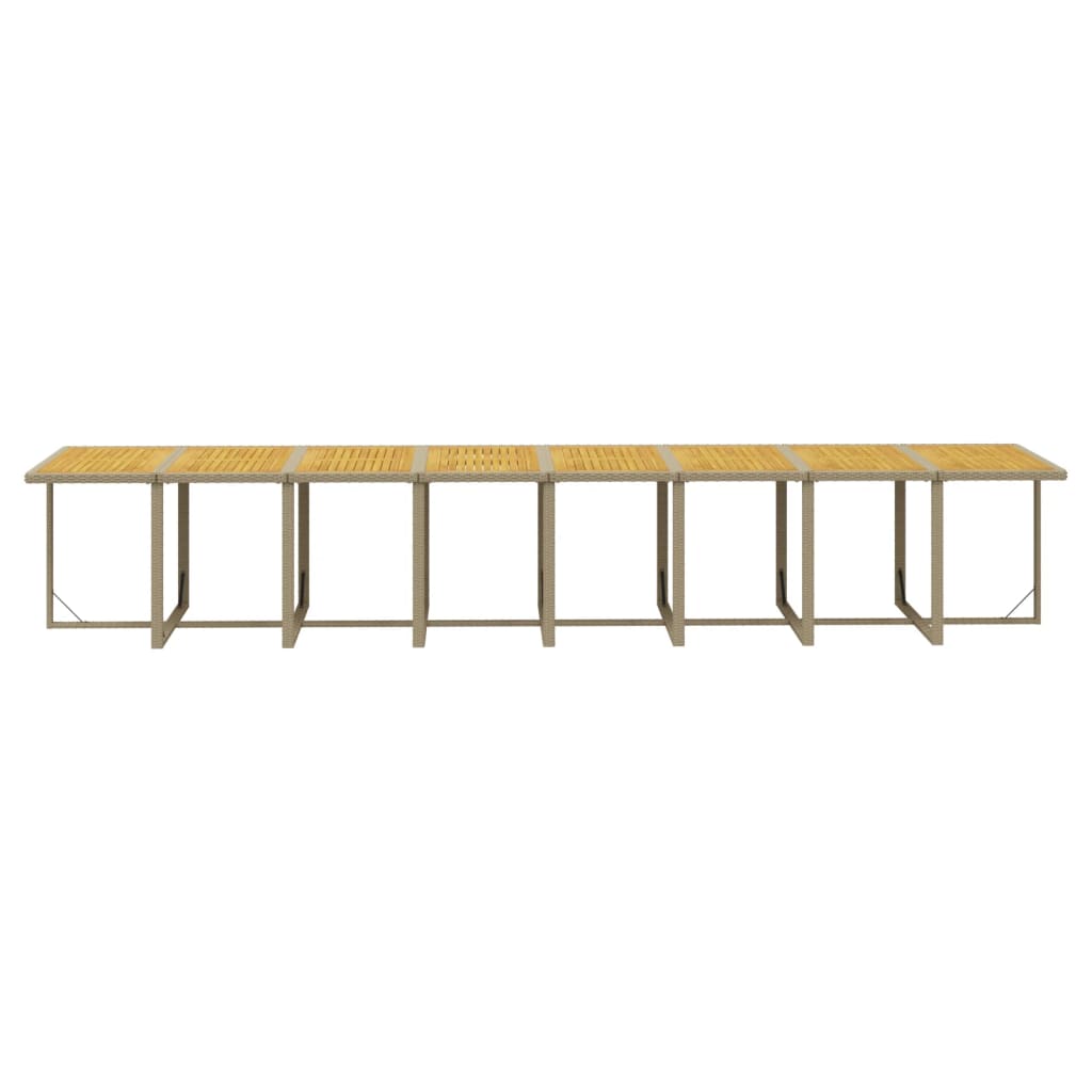 21-tlg. Garten-Essgruppe mit Kissen Poly Rattan Beige