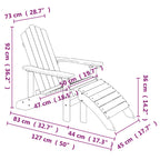 Adirondack-Gartenstuhl mit Hocker & Tisch HDPE Aquamarin