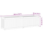 Gartenbox 200x50x55 cm Massivholz Teak