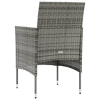8-tlg. Garten-Lounge-Set mit Auflagen Poly Rattan Grau