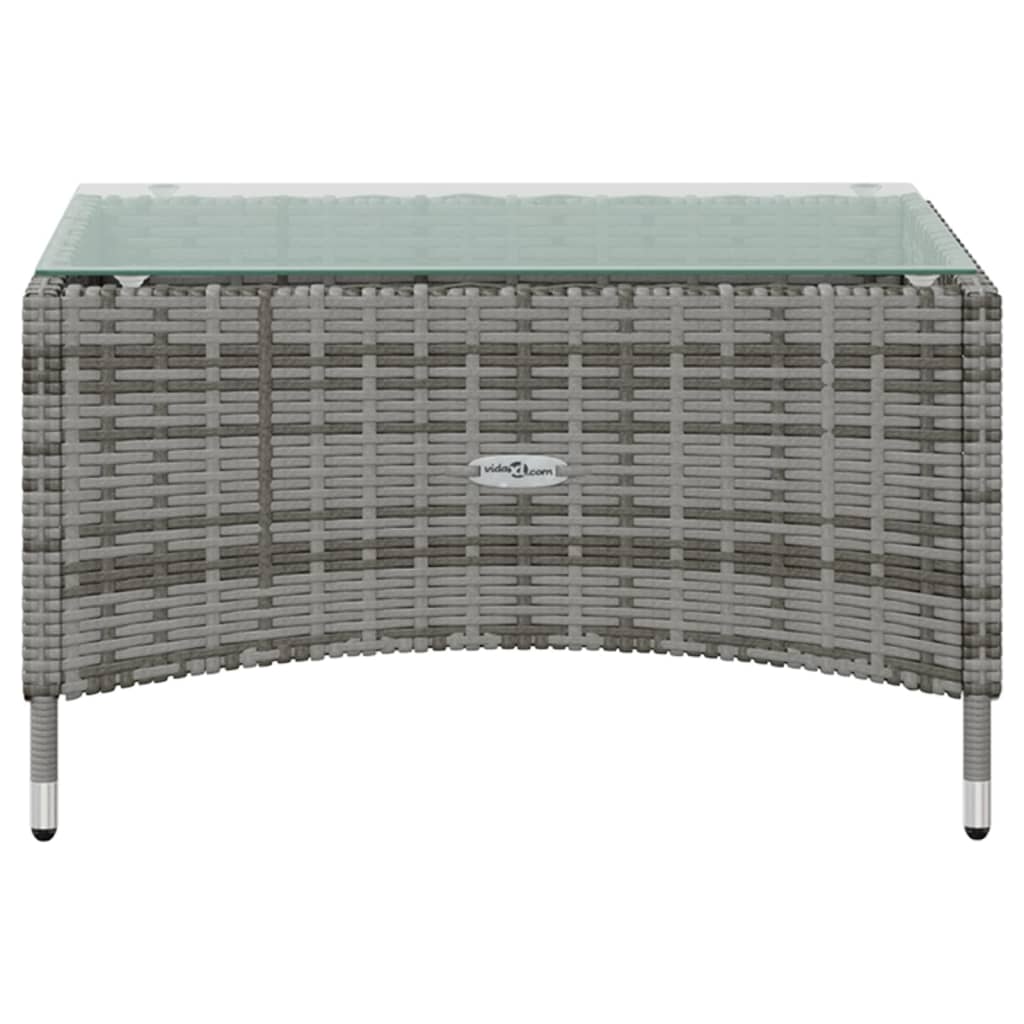 8-tlg. Garten-Lounge-Set mit Auflagen Poly Rattan Grau