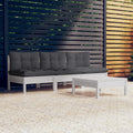 4-tlg. Garten-Lounge-Set mit Anthrazit Kissen Kiefernholz