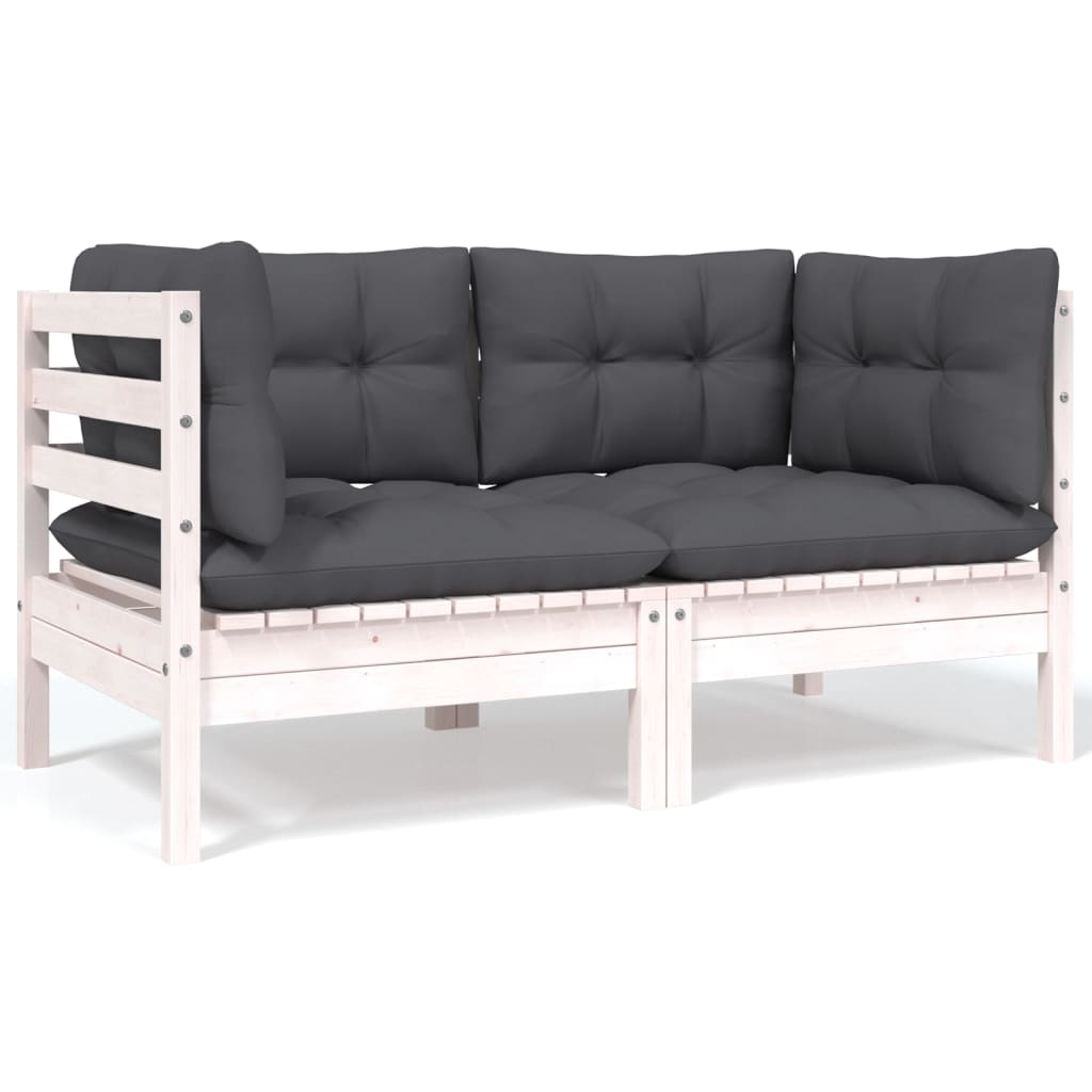 9-tlg. Garten-Lounge-Set mit Kissen Kiefer Massivholz