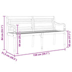 Batavia-Sitzbank 150 cm Massivholz Teak