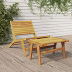 Gartenstuhl mit Fußstütze Massivholz Teak