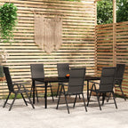 7-tlg. Garten-Essgruppe Schwarz