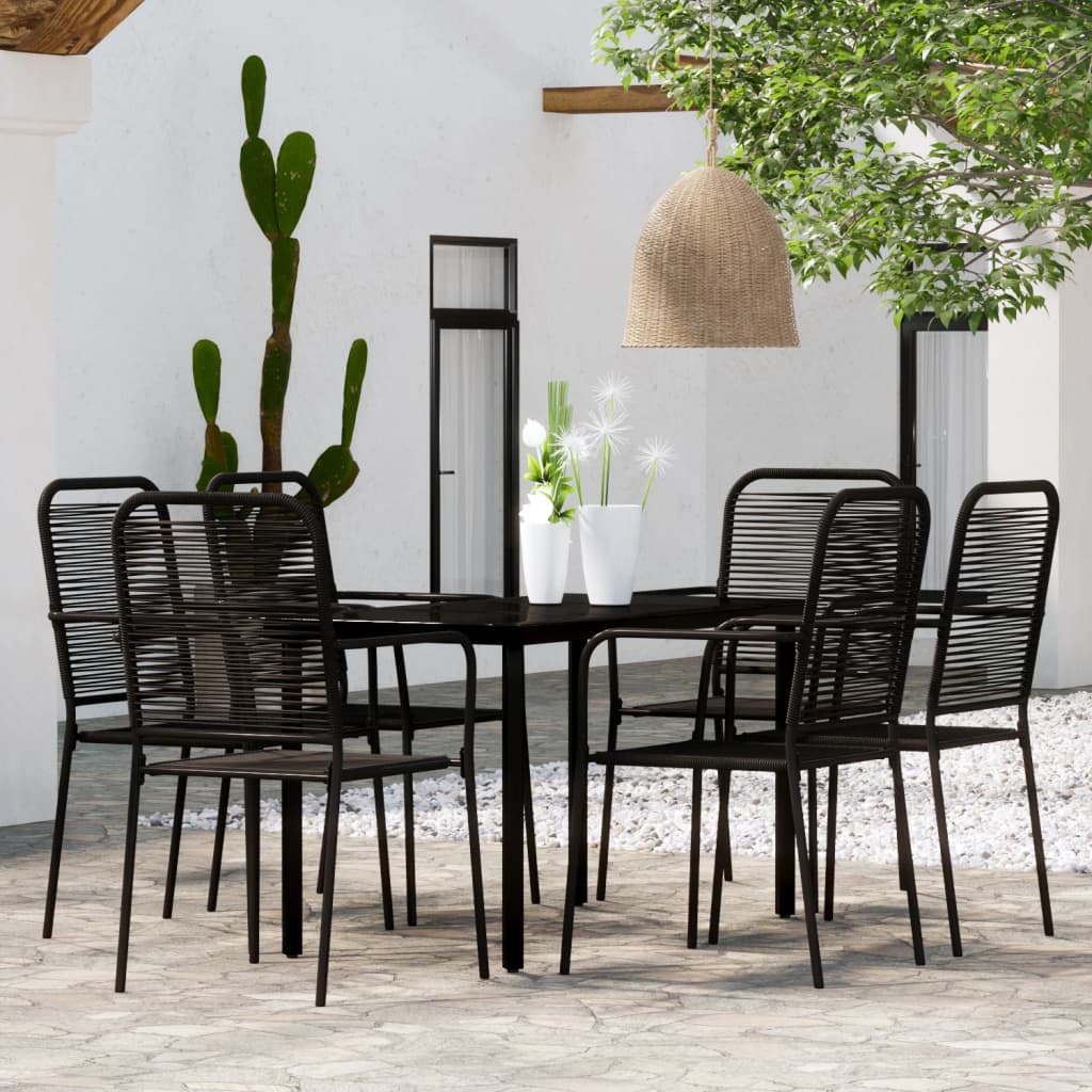 7-tlg. Garten-Essgruppe Schwarz